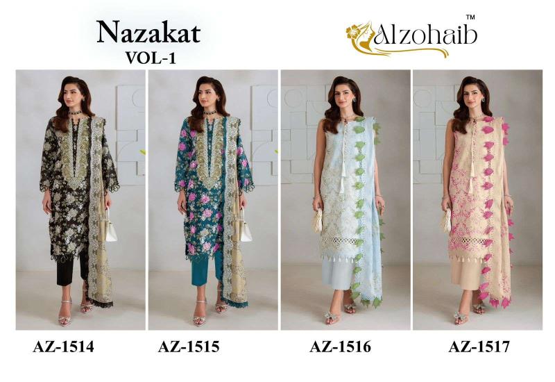 Alzohaib nazakat vol-1 salwar suits wholesaler surat gujarat